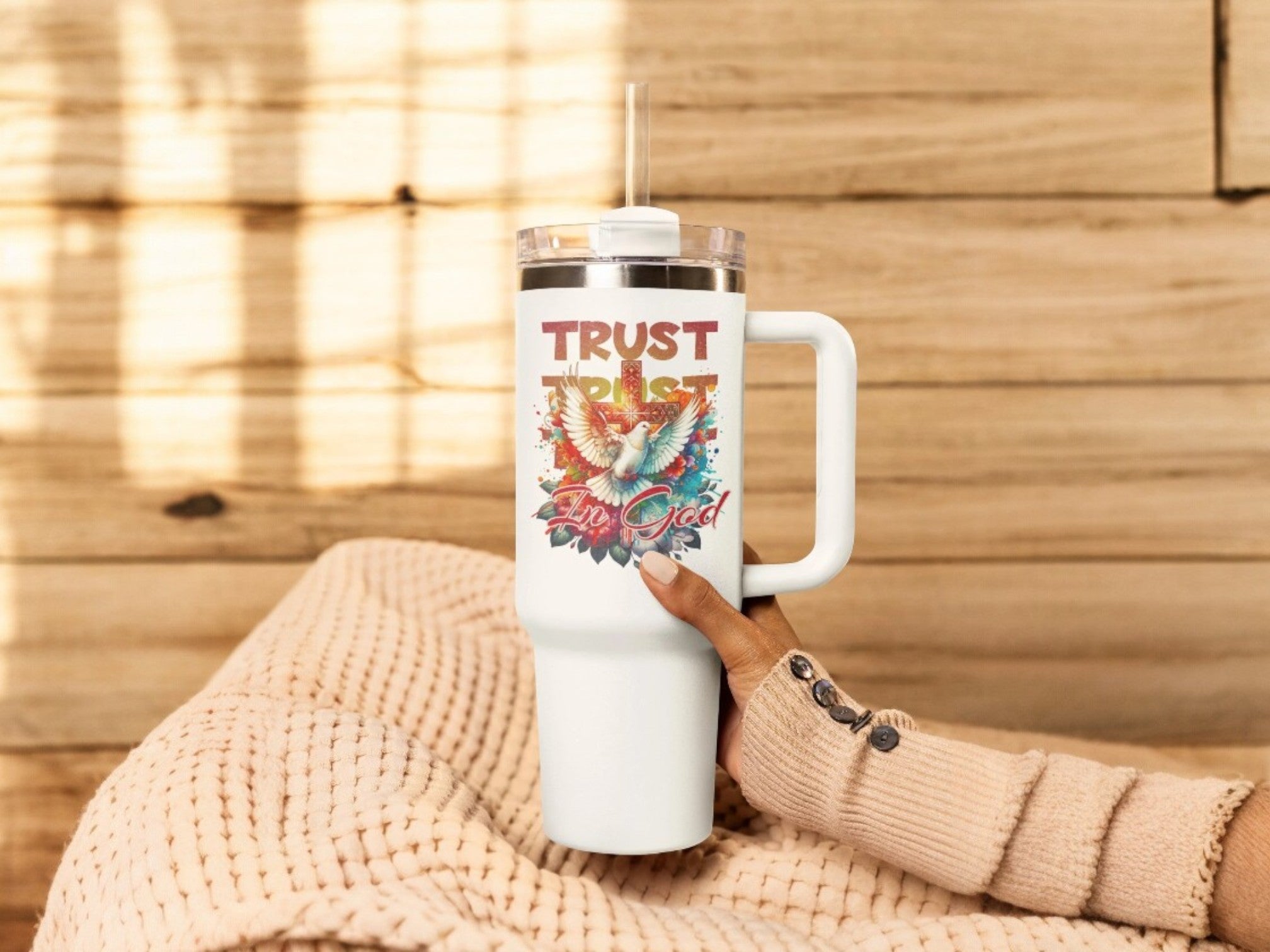 Gobelet tumbler méditation prière jésus, gobelet léger secouable ange - Essences Agape 40411845