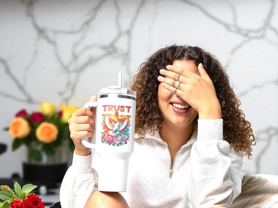 Gobelet tumbler méditation prière jésus, gobelet léger secouable ange - Essences Agape 53069095