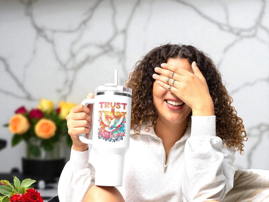 Gobelet tumbler méditation prière jésus, gobelet léger secouable ange - Essences Agape 53069095