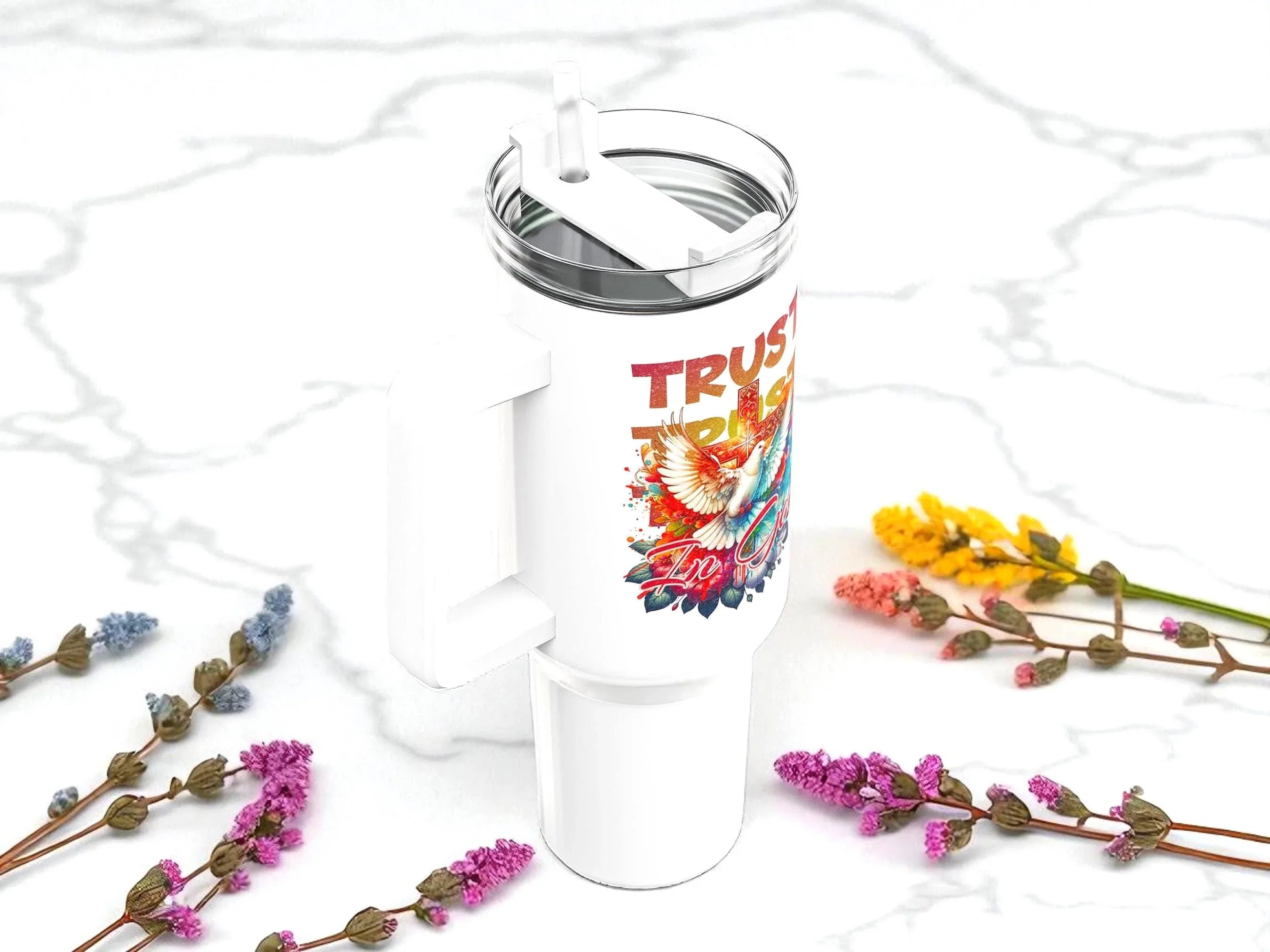 Gobelet tumbler méditation prière jésus, gobelet léger secouable ange - Essences Agape 57426200