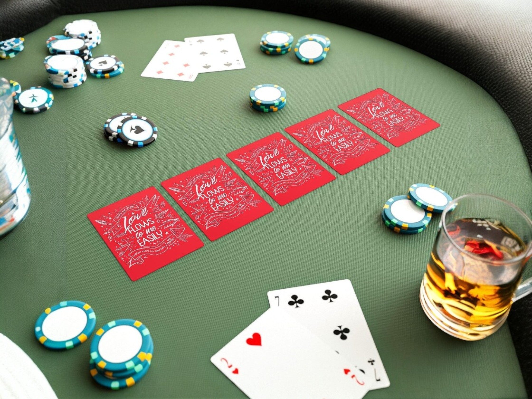 Jeu de poker abondance, pensée positive, carte de poker confiance - Essences Agape 19519825