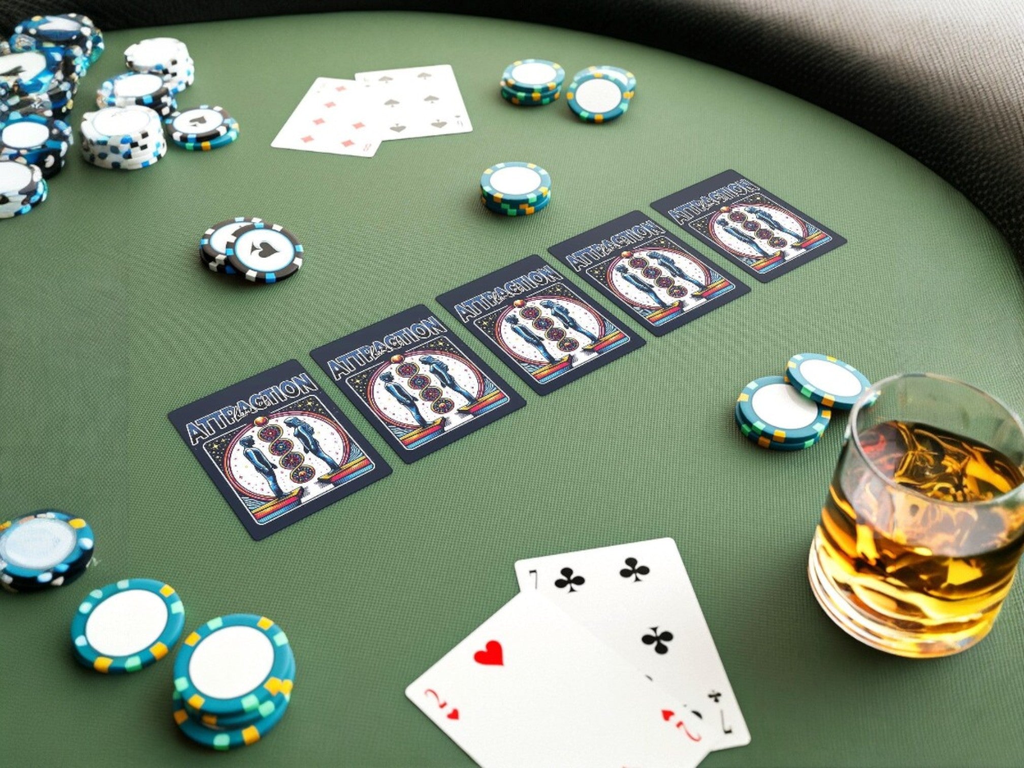 Jeu de poker loi de l'attraction, pensée positive, carte de poker - Essences Agape 10178369