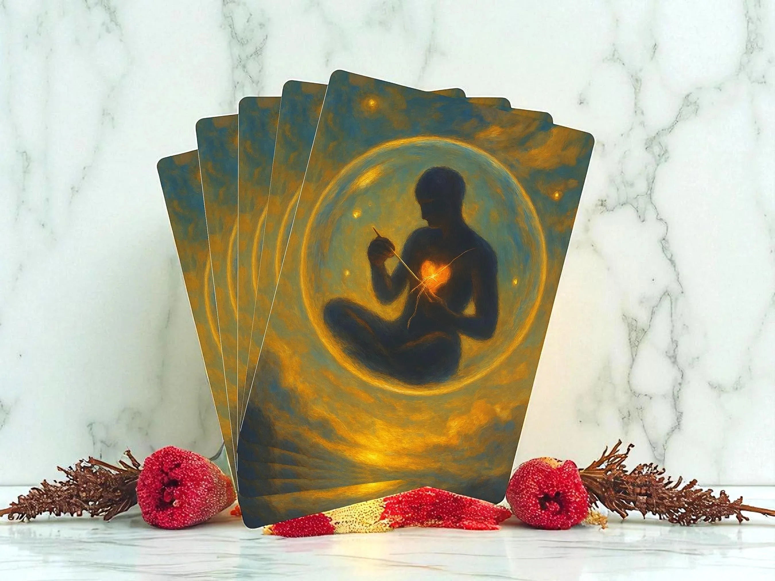 Jeu de poker peinture, cartes amour guérison, artistique spirituel - Essences Agape 1988914
