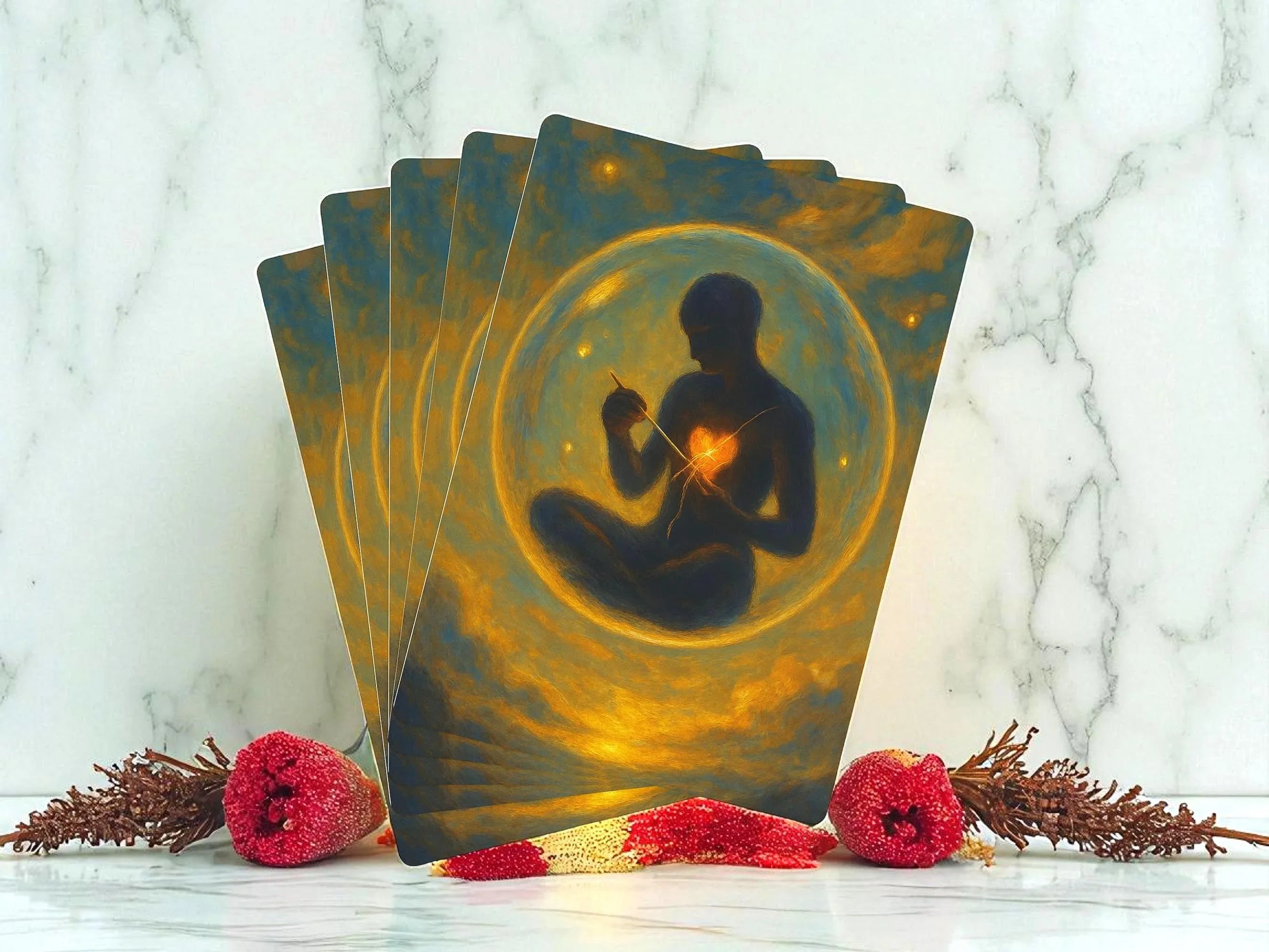 Jeu de poker peinture, cartes amour guérison, artistique spirituel - Essences Agape 1988914