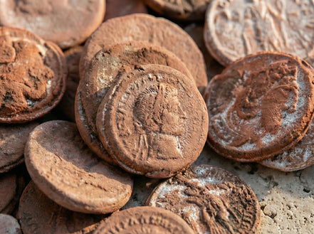 Monnaie romaine Terre Cuite - Ancrage & Mémoire Antique - Essences Agape 4562549