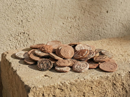 Monnaie romaine Terre Cuite - Ancrage & Mémoire Antique - Essences Agape 75794858