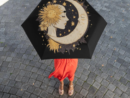 Parapluie de bureau lune, méditation art spirituel, parapluie pliant - Essences Agape 64641973