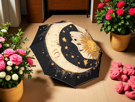 Parapluie de bureau lune, méditation art spirituel, parapluie pliant - Essences Agape 2944196