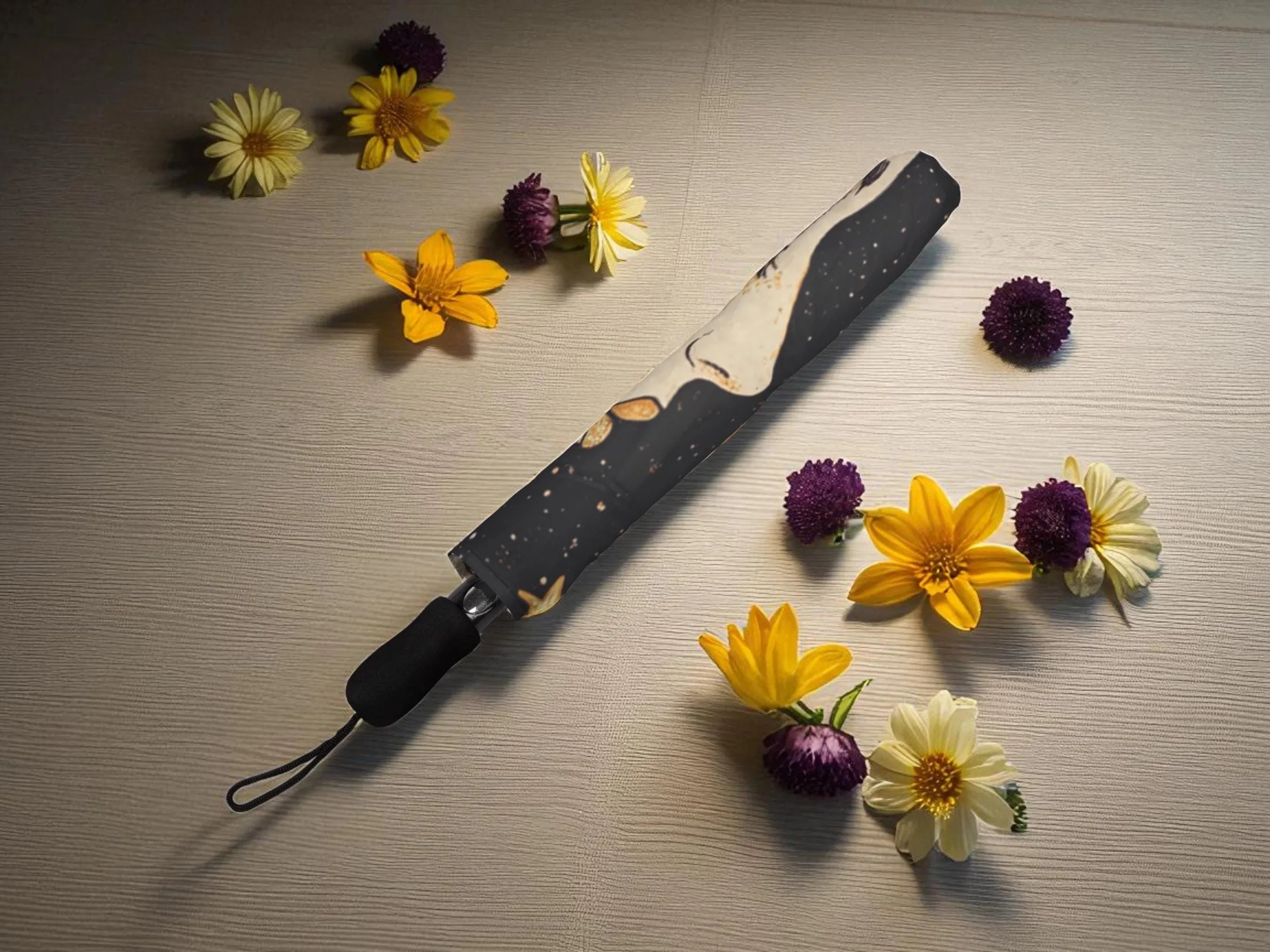 Parapluie de bureau lune, méditation art spirituel, parapluie pliant - Essences Agape 21315555