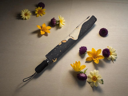 Parapluie de bureau lune, méditation art spirituel, parapluie pliant - Essences Agape 21315555