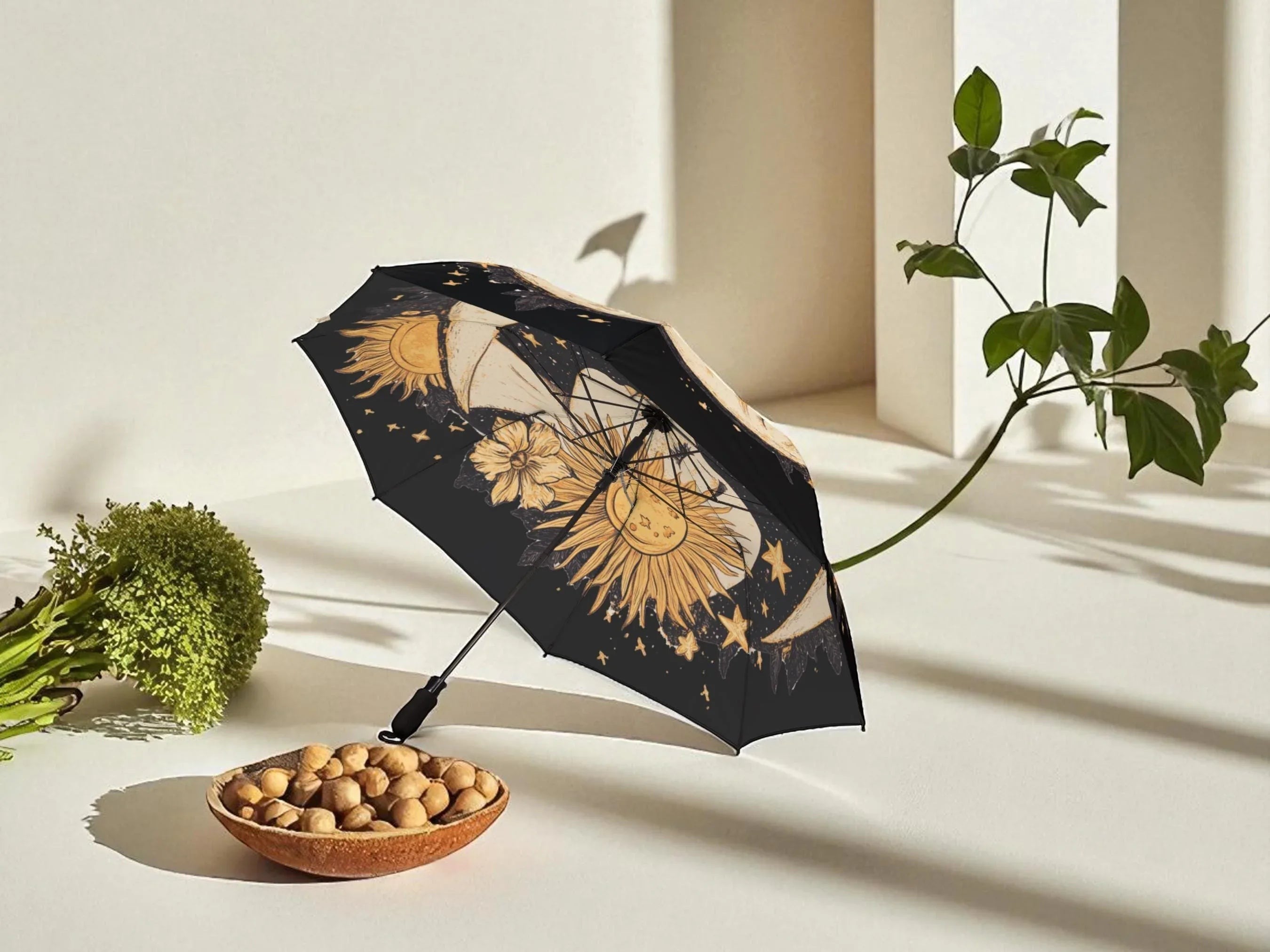 Parapluie de bureau lune, méditation art spirituel, parapluie pliant - Essences Agape 32306649
