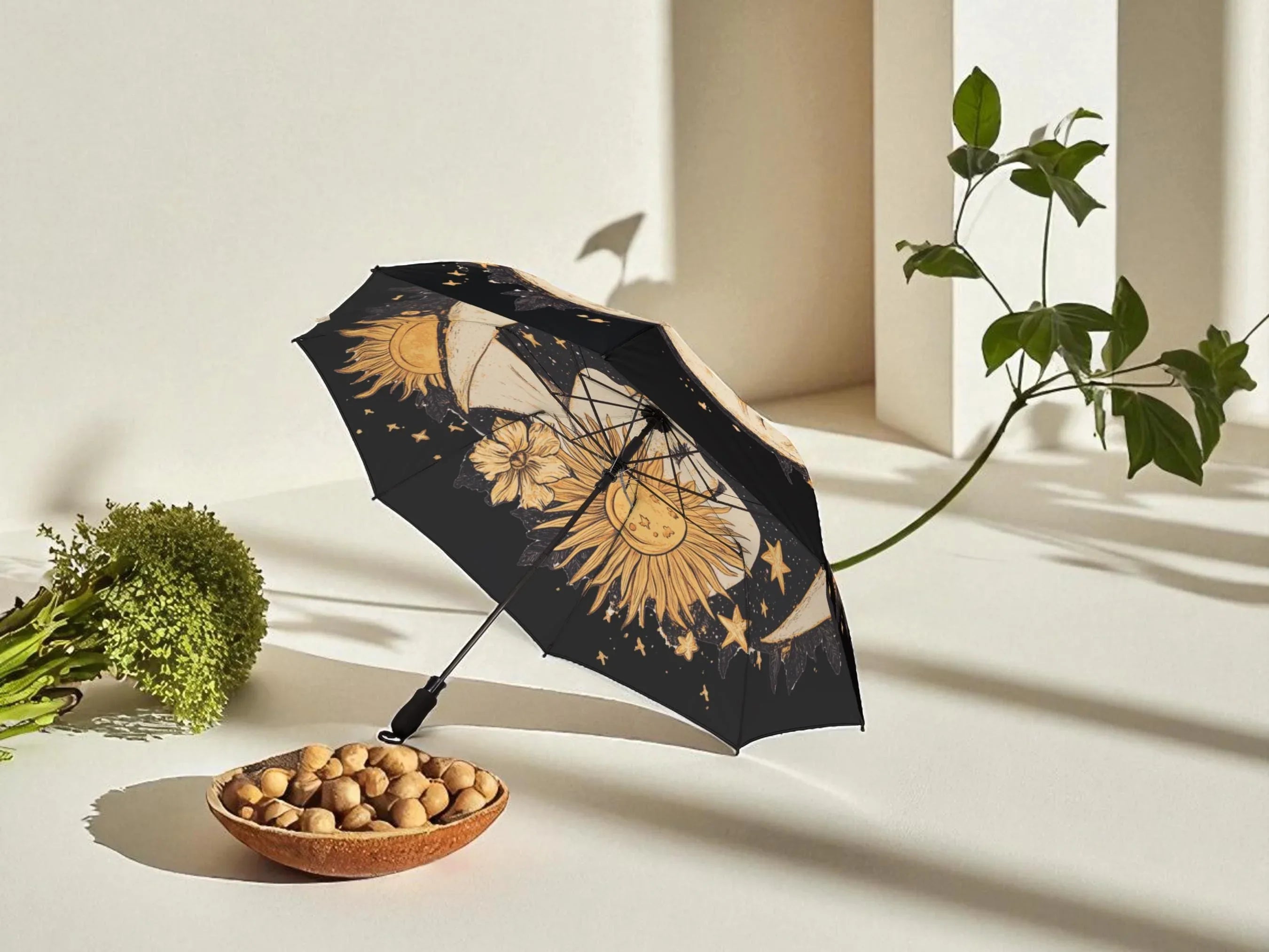 Parapluie de bureau lune, méditation art spirituel, parapluie pliant - Essences Agape 32306649