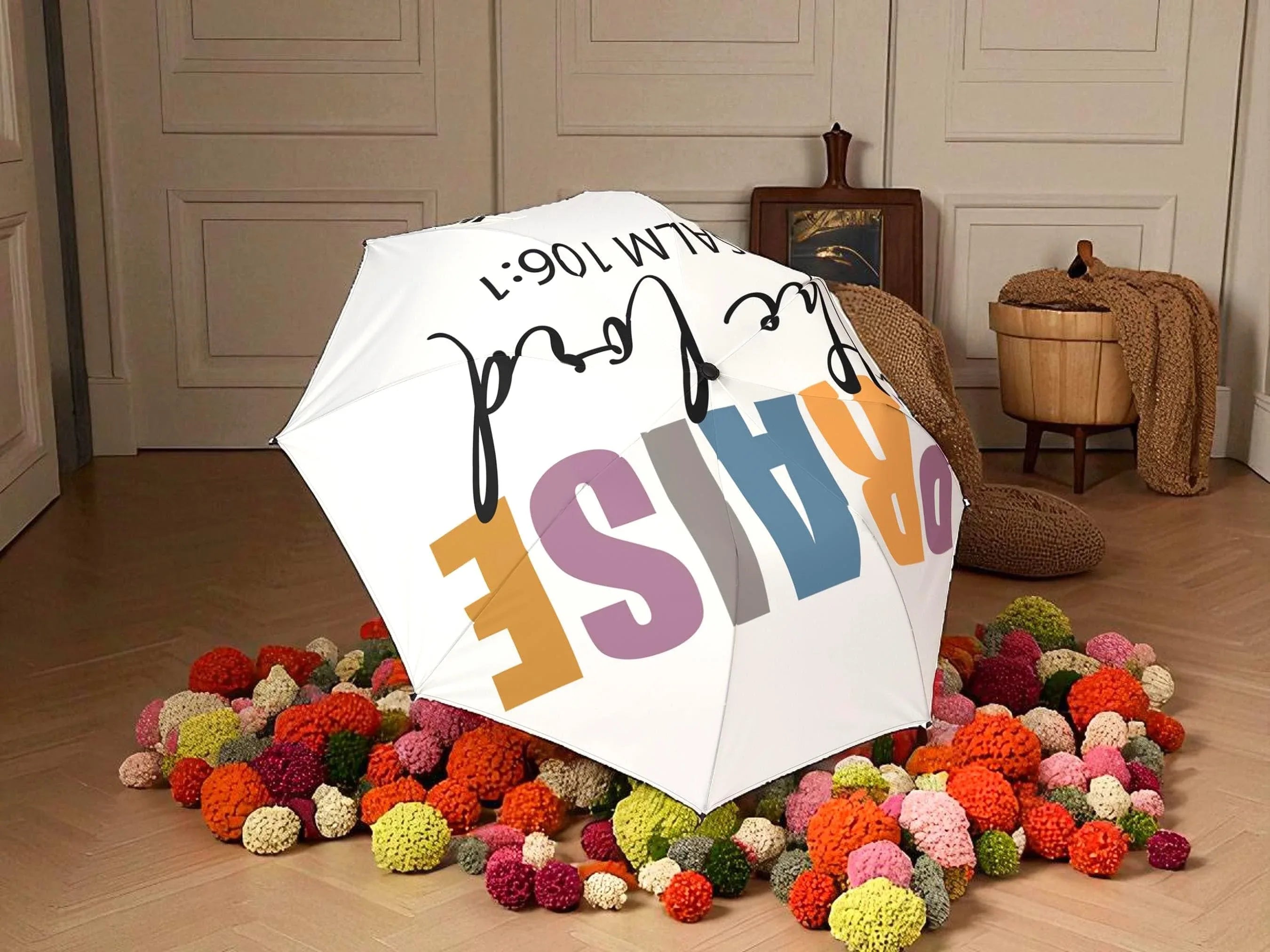 Parapluie pliant imprimé, chrétien religieux louange foi, croyance - Essences Agape 16903287