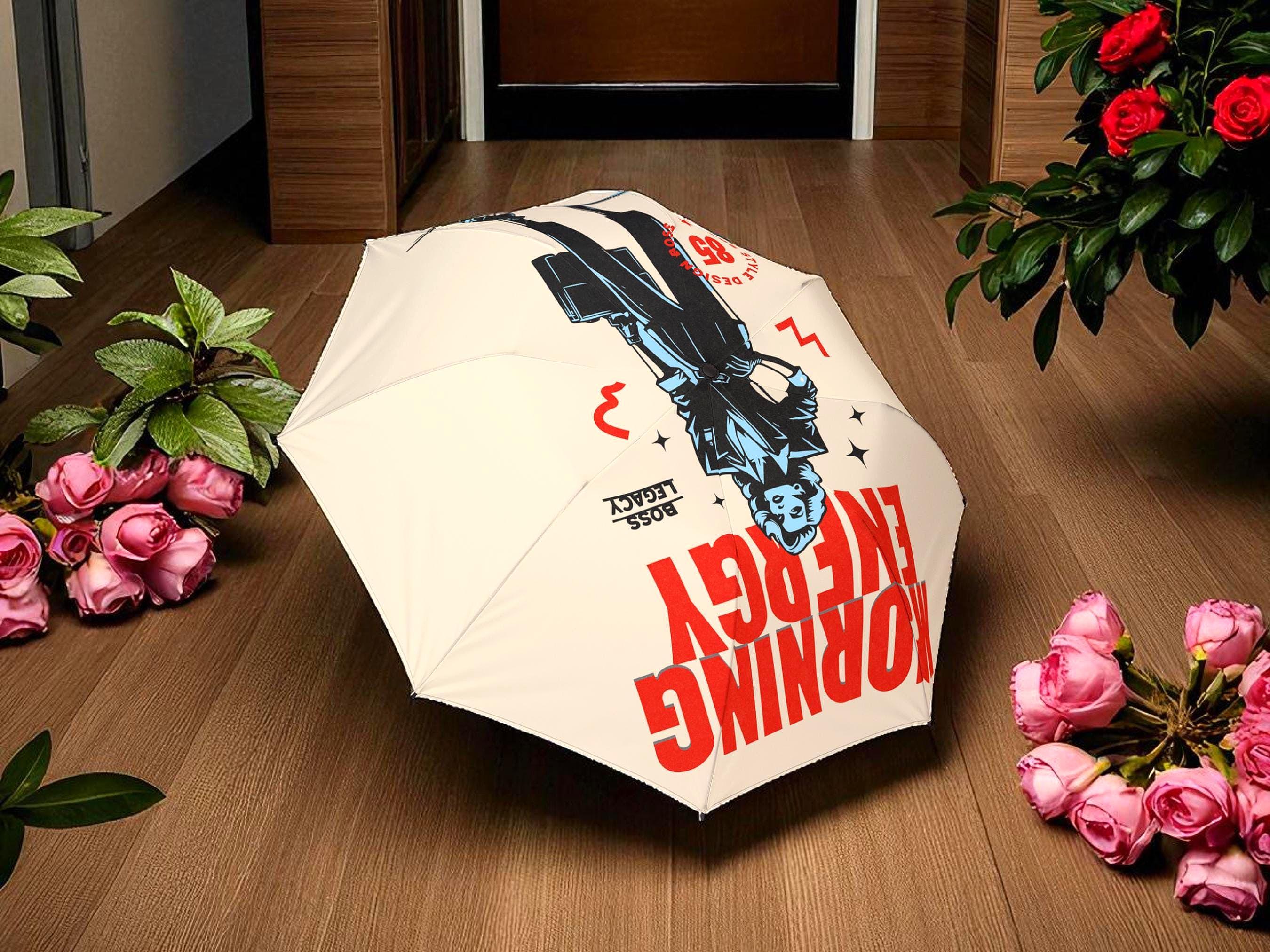 Parapluie pliant imprimé, style vintage femme, parapluie motivation - Essences Agape 13309388