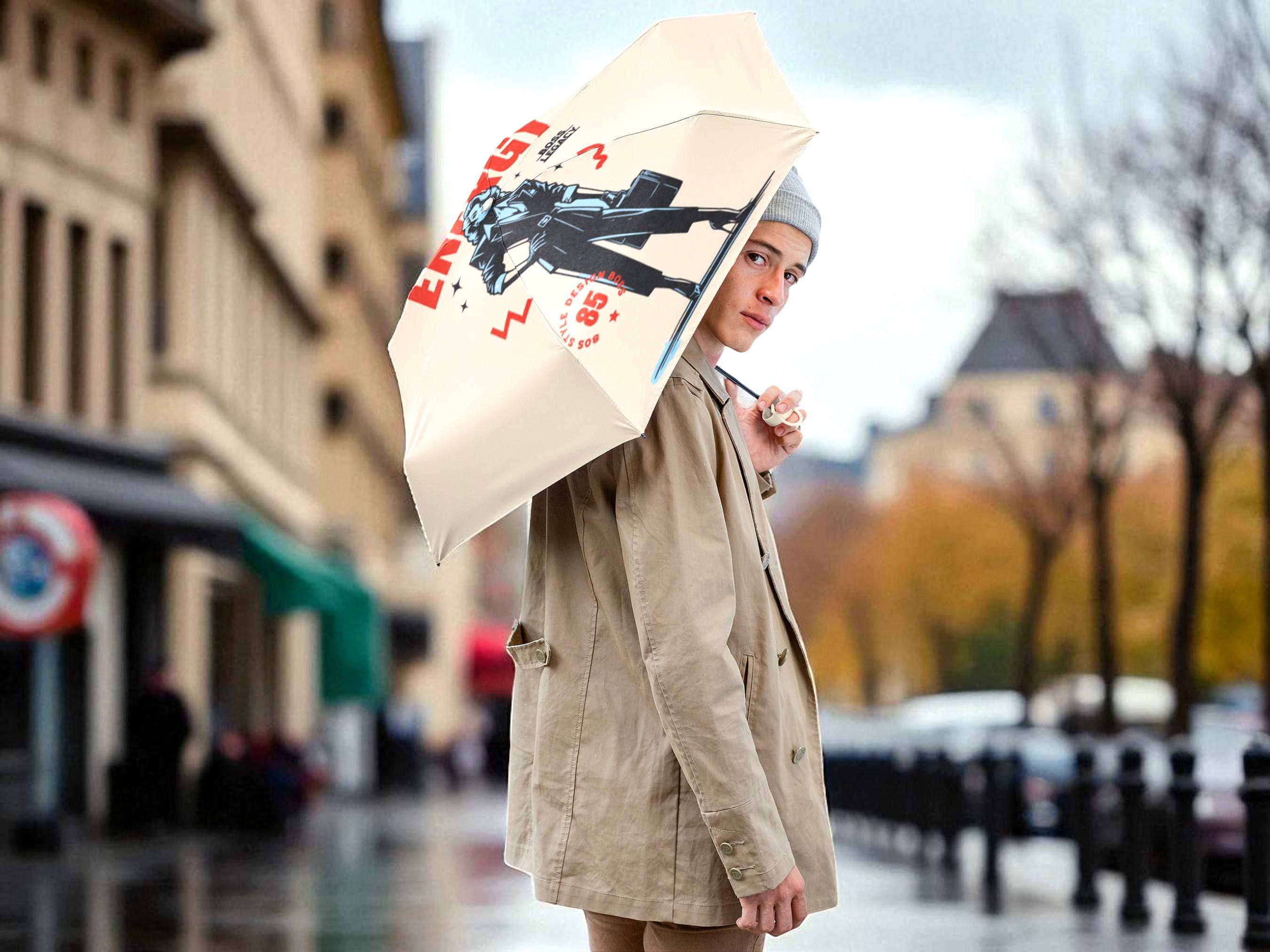 Parapluie pliant imprimé, style vintage femme, parapluie motivation - Essences Agape 63042015
