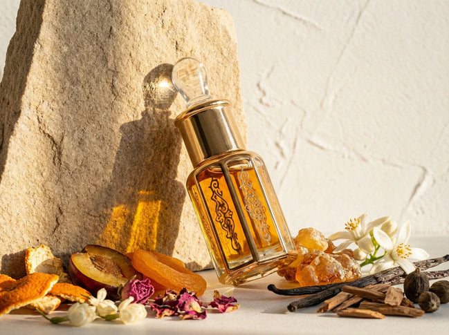 Parfum Sans Alcool Noura - Rose, Prune Veloutée Or & Passion - Essences Agape 81265127