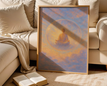 Peinture française ésotérisme, art méditation ciel, mot d’affirmation - Essences Agape 9643625