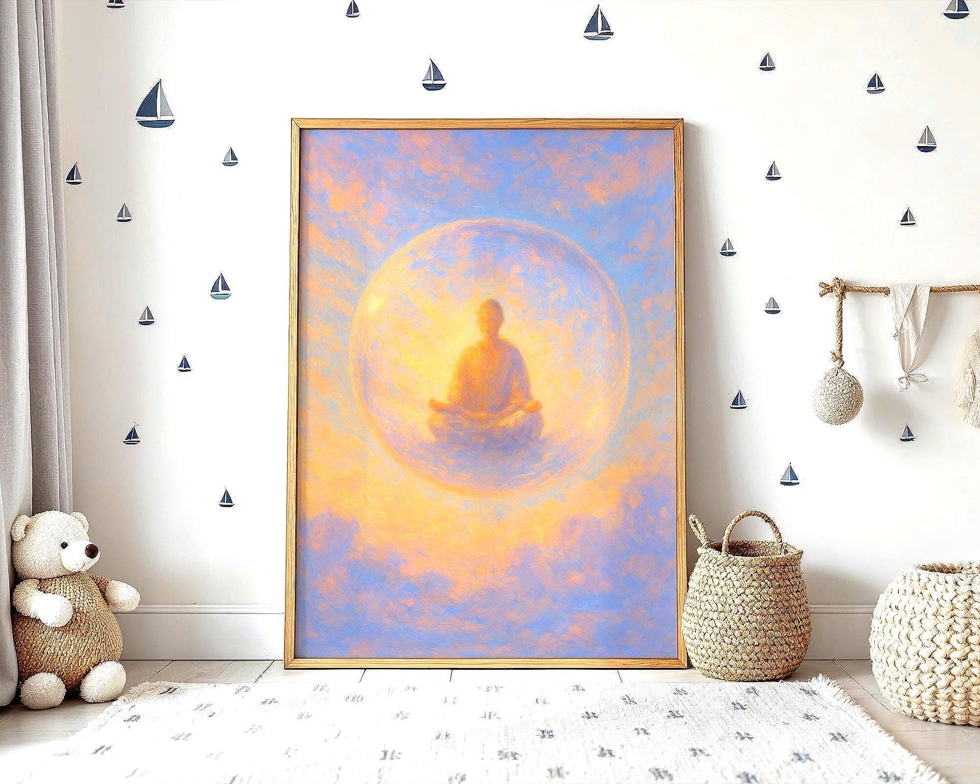 Peinture française ésotérisme, art méditation ciel, mot d’affirmation - Essences Agape 70464281