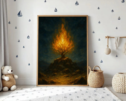 Peinture française spirituel, buisson ardent, art de la manifestation - Essences Agape 49686175