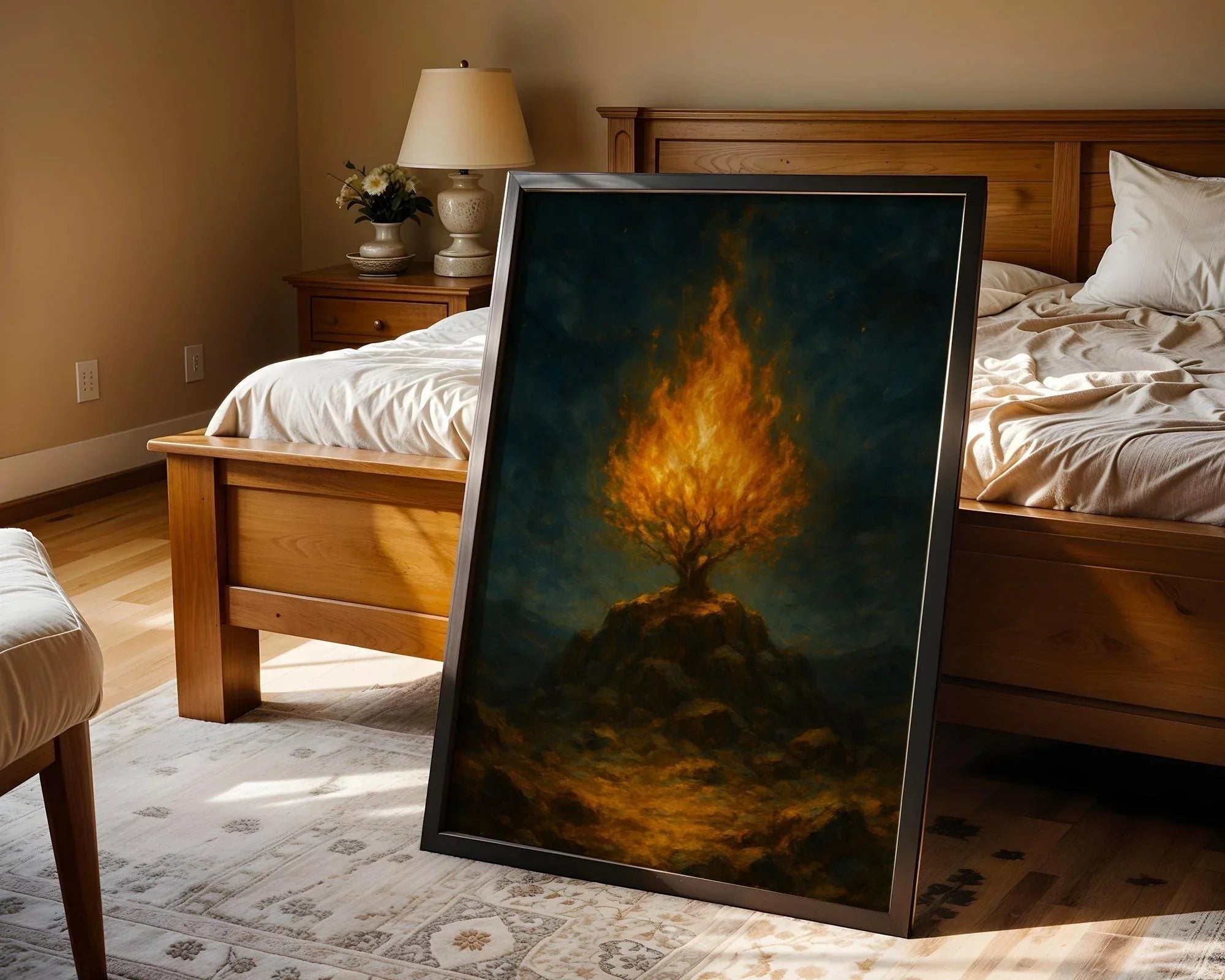 Peinture française spirituel, buisson ardent, art de la manifestation - Essences Agape 55548132