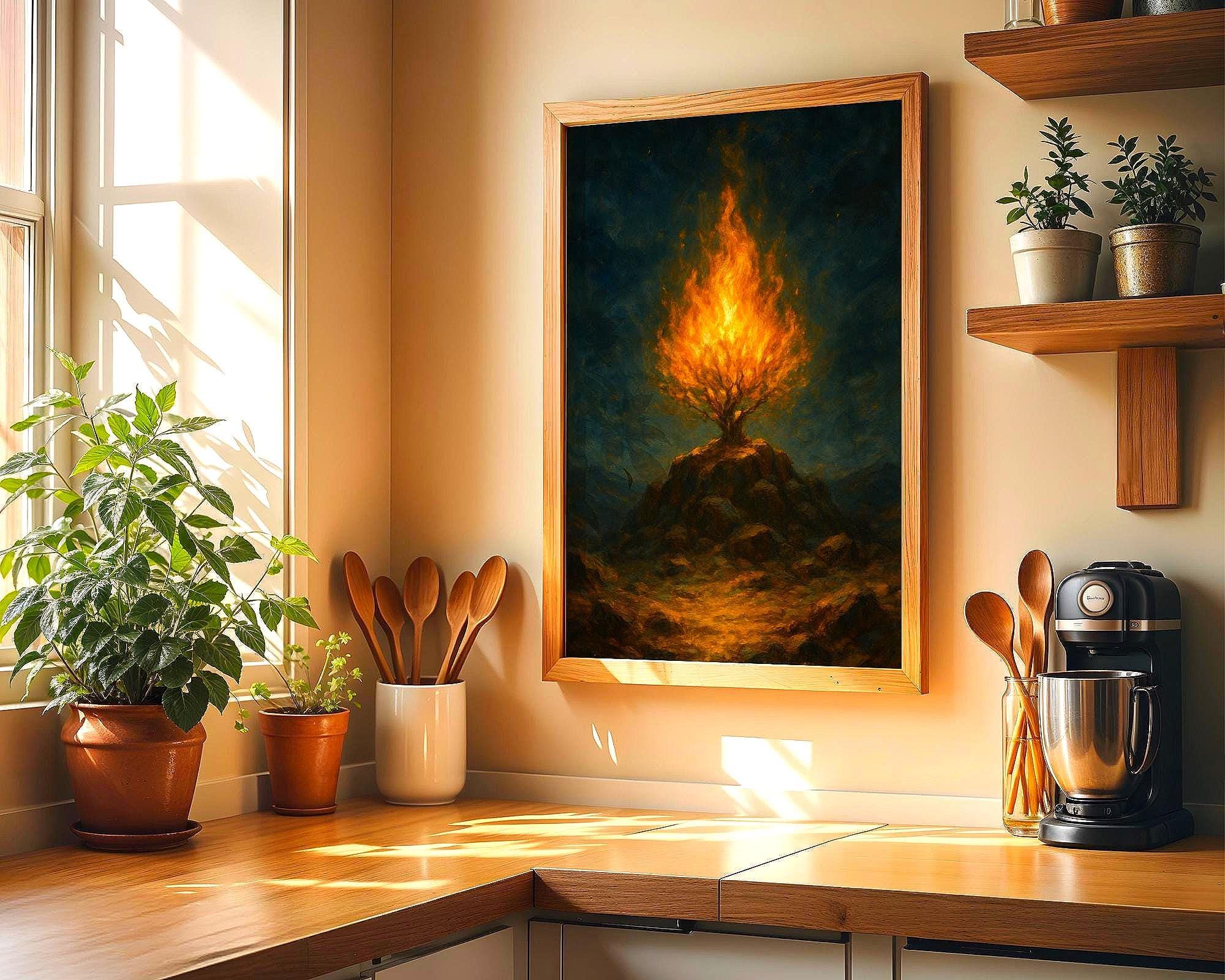 Peinture française spirituel, buisson ardent, art de la manifestation - Essences Agape 17039466