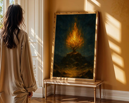 Peinture française spirituel, buisson ardent, art de la manifestation - Essences Agape 73990084