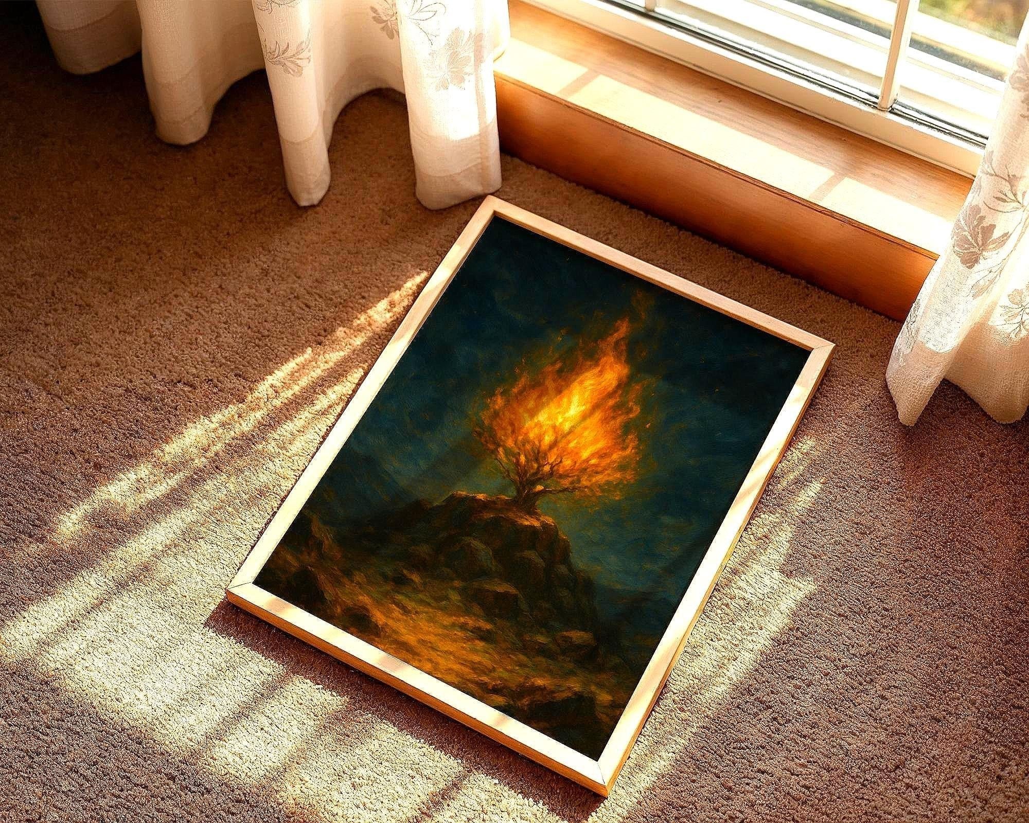 Peinture française spirituel, buisson ardent, art de la manifestation - Essences Agape 66639671