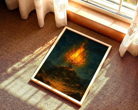 Peinture française spirituel, buisson ardent, art de la manifestation - Essences Agape 66639671