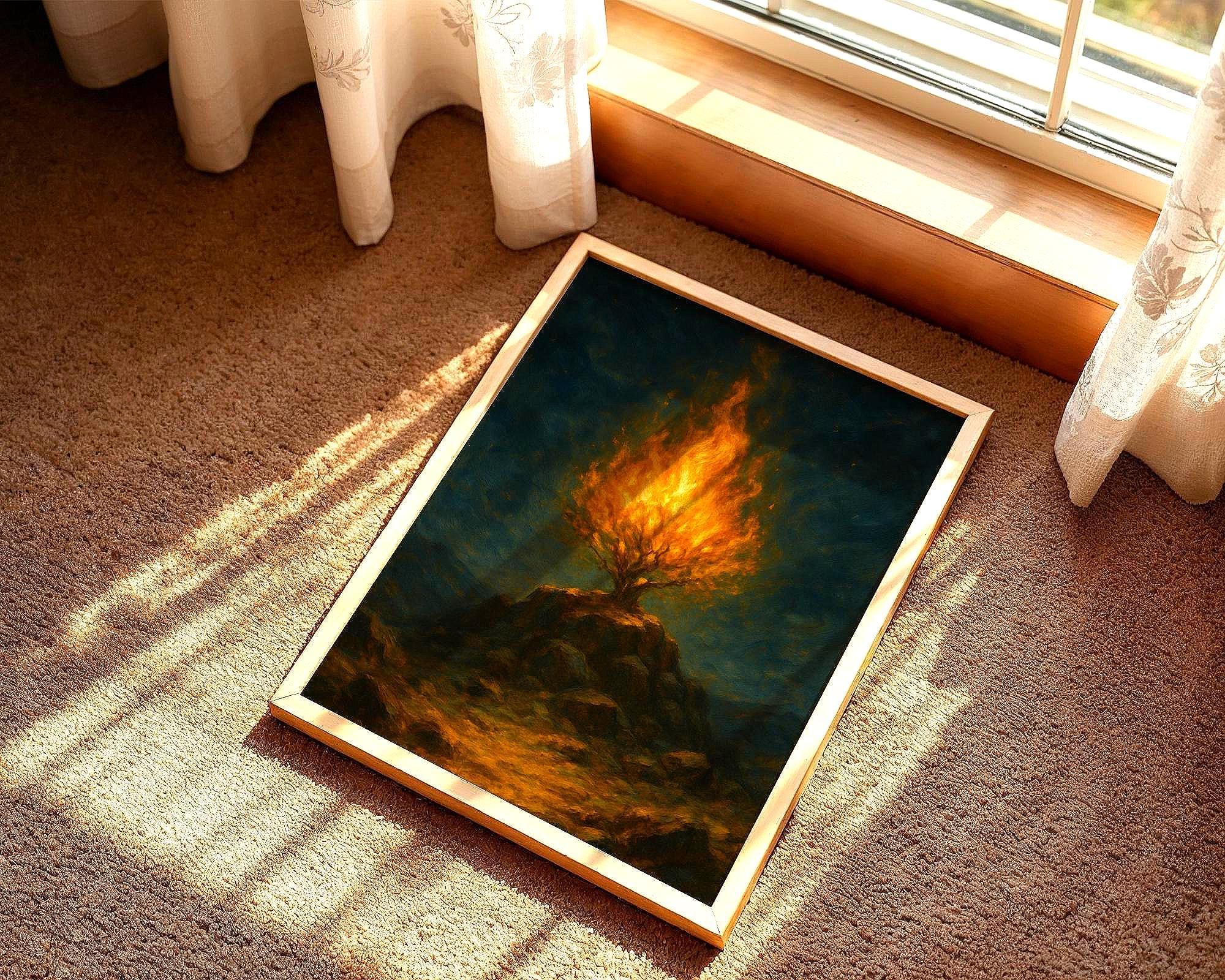 Peinture française spirituel, buisson ardent, art de la manifestation - Essences Agape 66639671