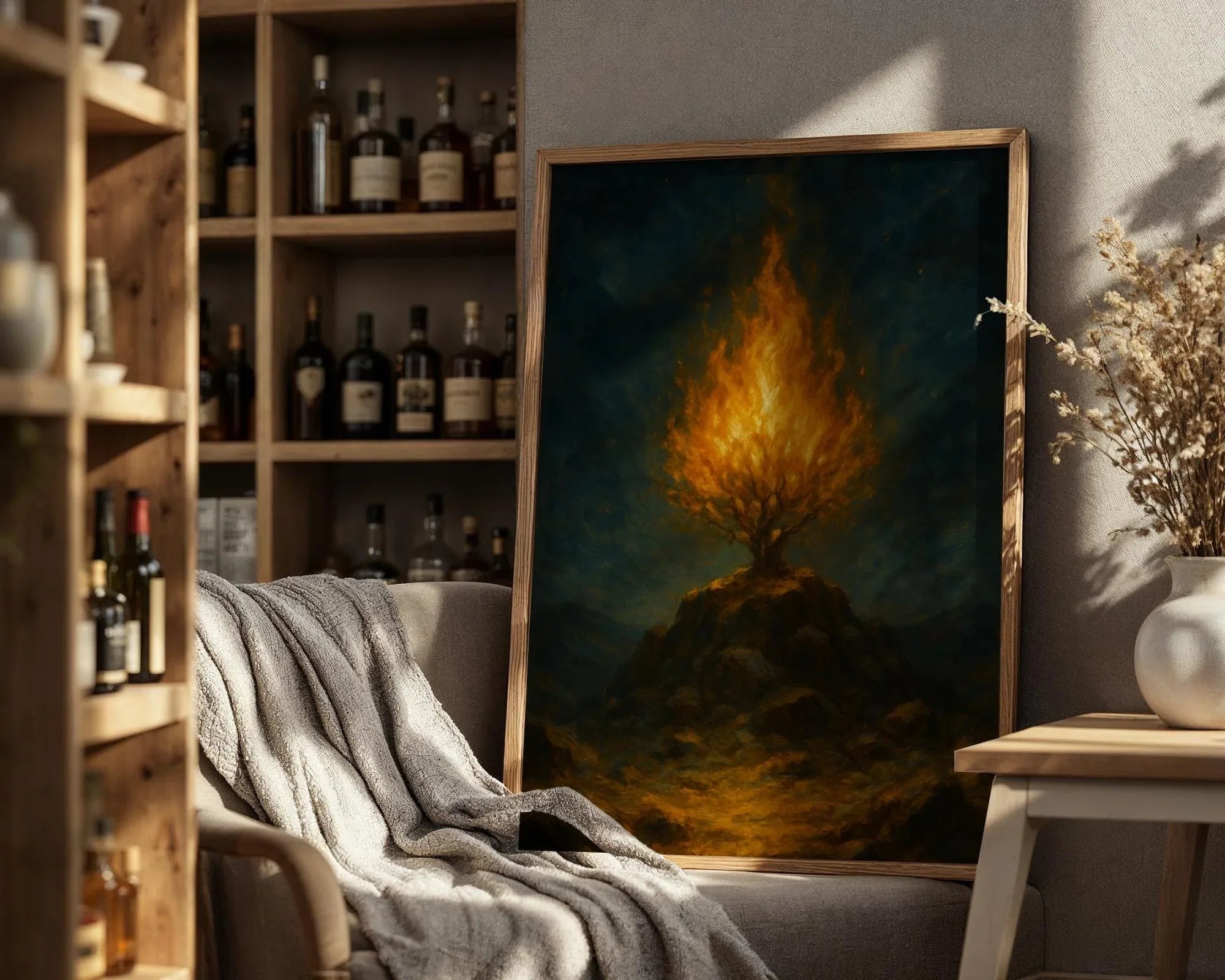 Peinture française spirituel, buisson ardent, art de la manifestation - Essences Agape 71310205