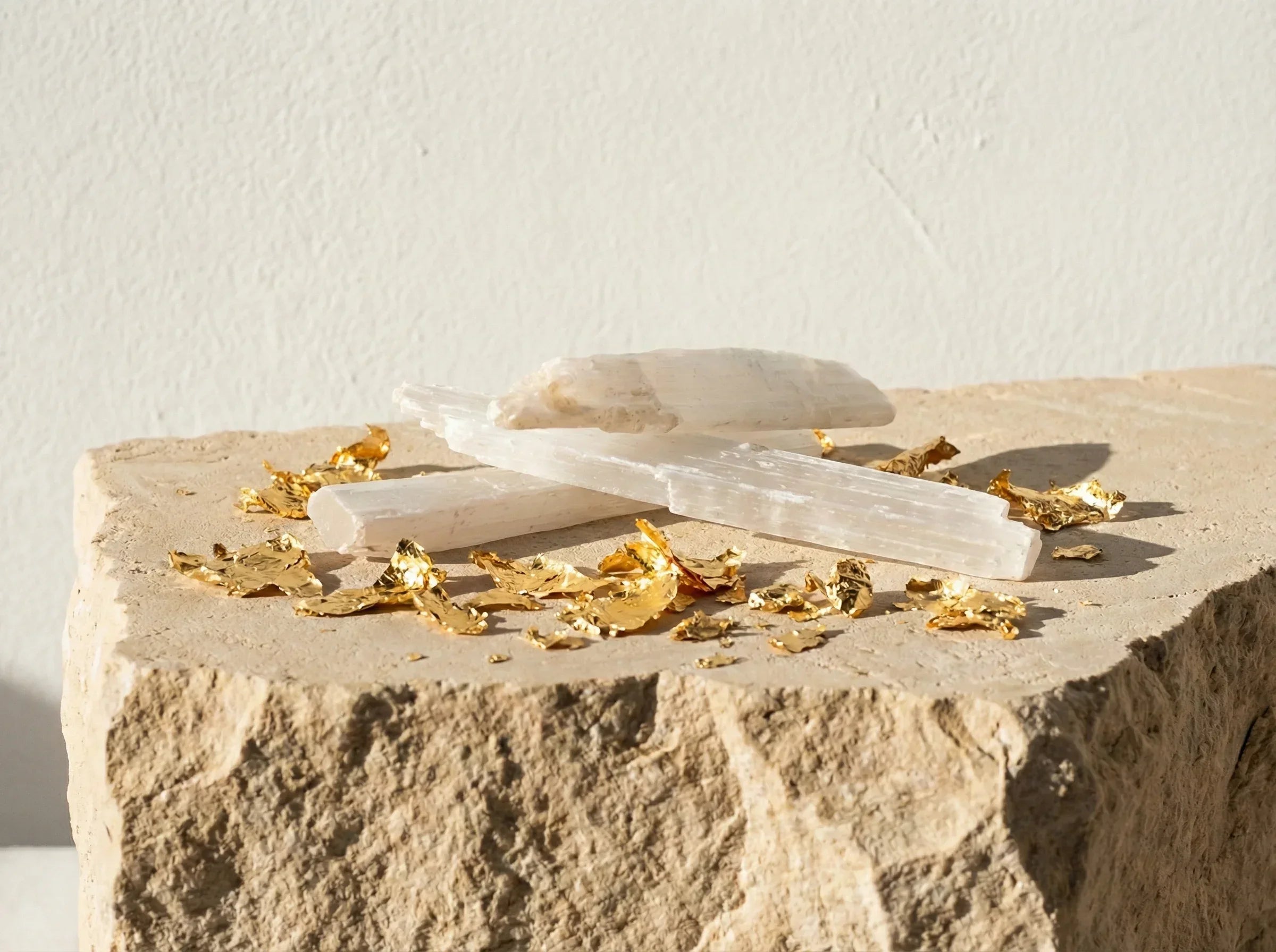 Pierres naturelles Sélénite Brute - Clarté & Lumière Divine & Paix - Essences Agape 27545540