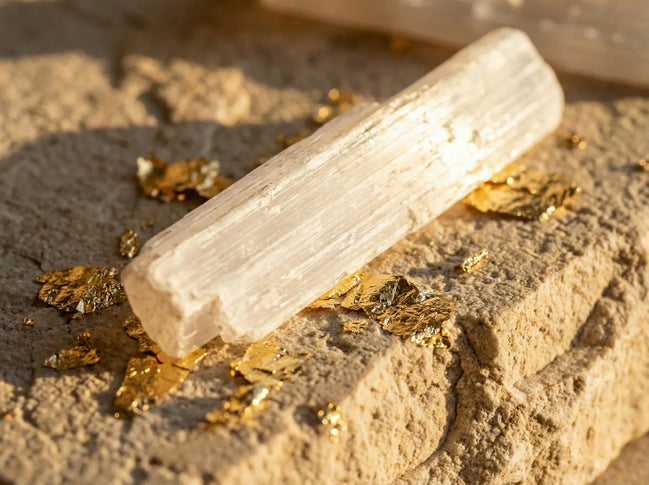 Pierres naturelles Sélénite Brute - Clarté & Lumière Divine & Paix - Essences Agape 35474567