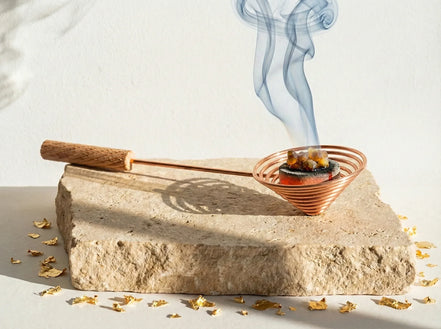 Porte Encens Cuivre Premium Brossé - Chaleur & Conduction & Art - Essences Agape 22468844