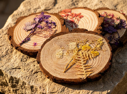 Porte bougie Bois Naturel Fleuri - Autel Végétal & Douceur Zen Bio - Essences Agape 90366216