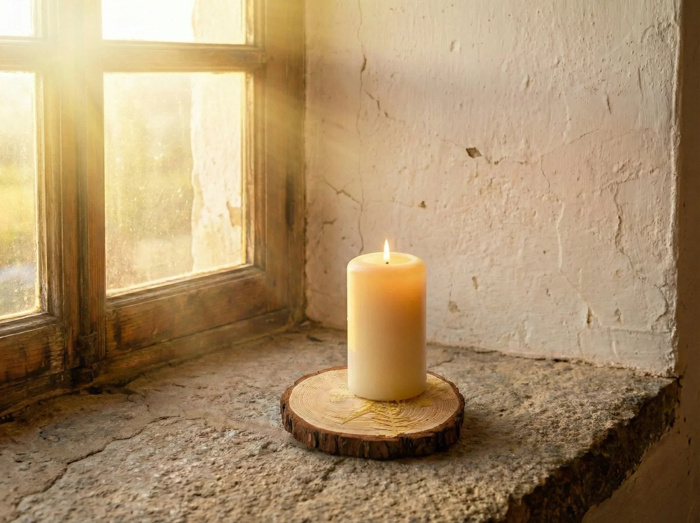 Porte bougie Bois Naturel Fleuri - Autel Végétal & Douceur Zen Bio - Essences Agape 90078562