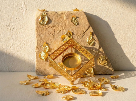 Porte bougie Géométrique Or Triangle - Structure & Lumière Infinie - Essences Agape 5592711