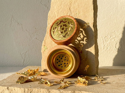 Portes bakhoor Bois Motif Égyptien - Tradition & Géométrie Divine - Essences Agape 24175833