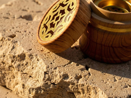 Portes bakhoor Bois Motif Égyptien - Tradition & Géométrie Divine - Essences Agape 84295713