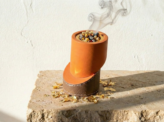 Portes bakhoor Cuir Ocre - Terre Cuite, Voyage Nomade & Lumière - Essences Agape 67584374