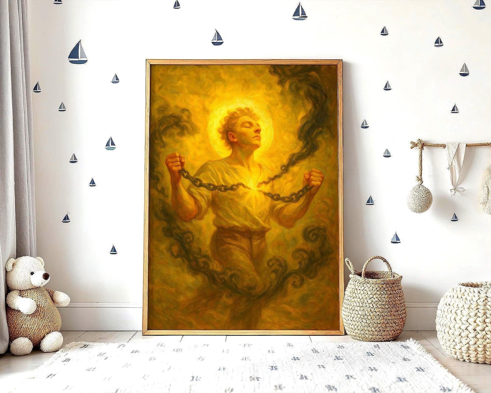 Poster astrologie spirituelle chaîne brisée, peinture française art - Essences Agape 44841817