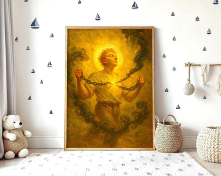 Poster astrologie spirituelle chaîne brisée, peinture française art - Essences Agape 44841817