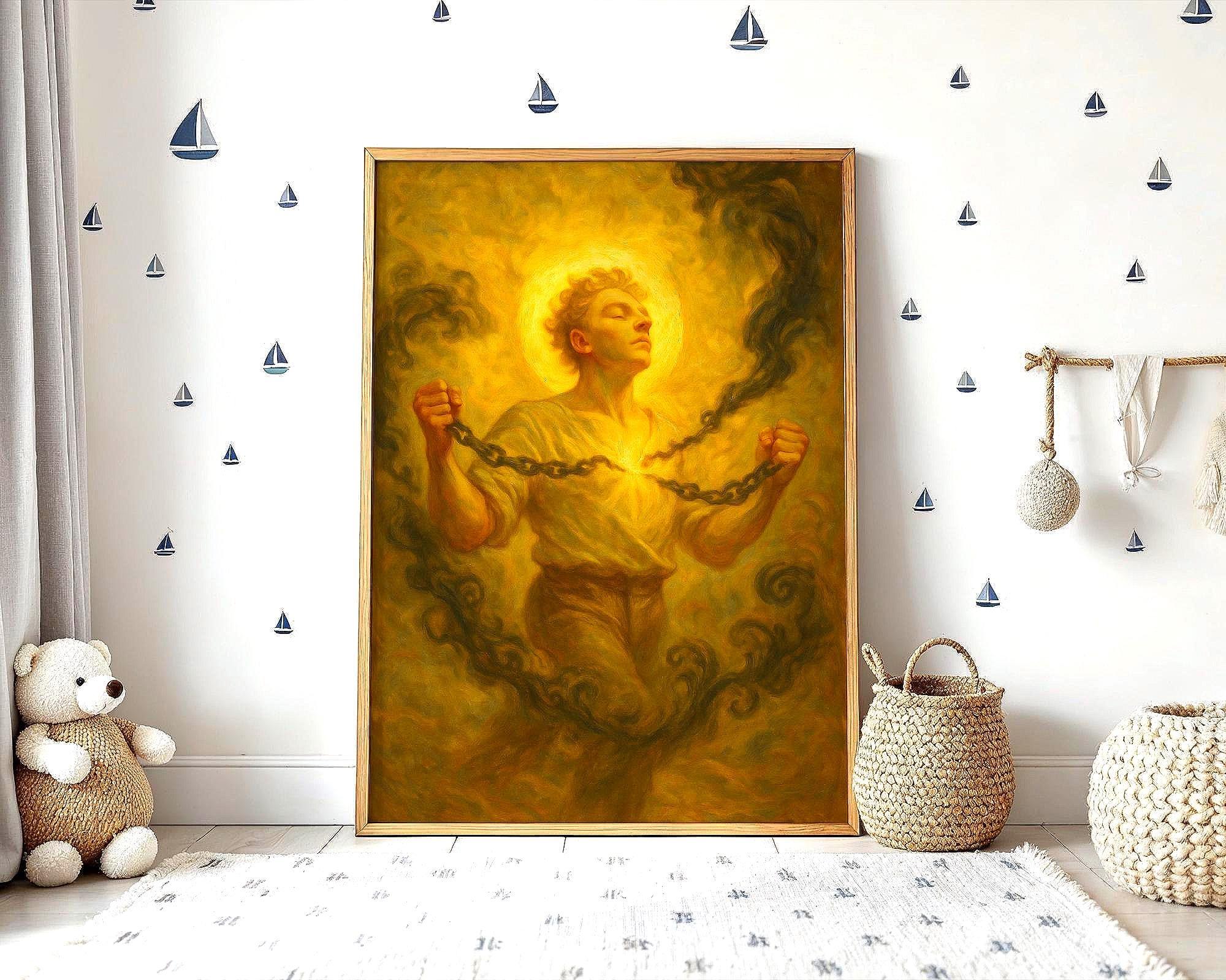 Poster astrologie spirituelle chaîne brisée, peinture française art - Essences Agape 44841817