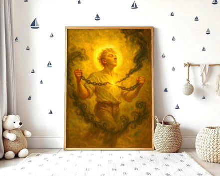 Poster astrologie spirituelle chaîne brisée, peinture française art - Essences Agape 44841817