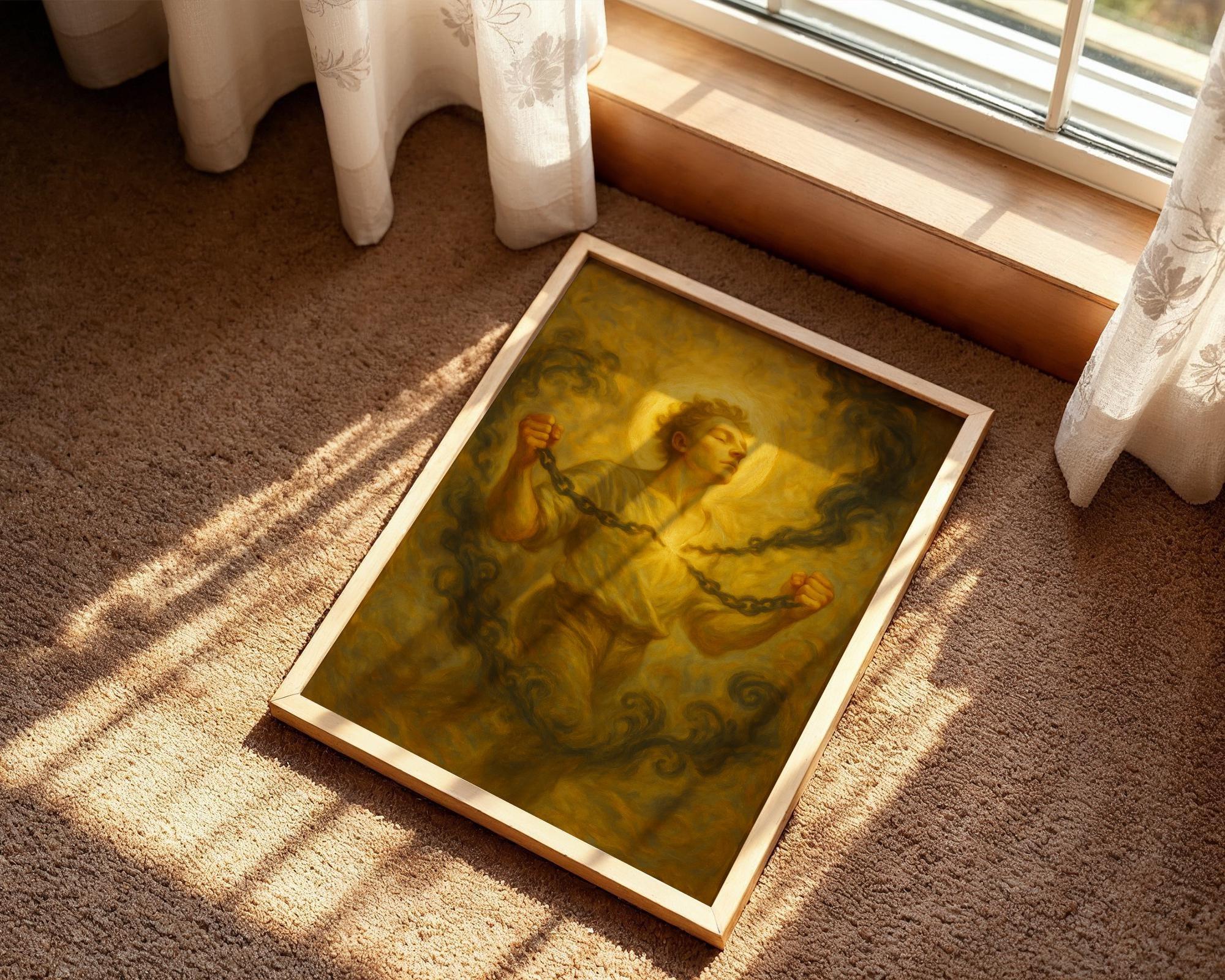 Poster astrologie spirituelle chaîne brisée, peinture française art - Essences Agape 34280357