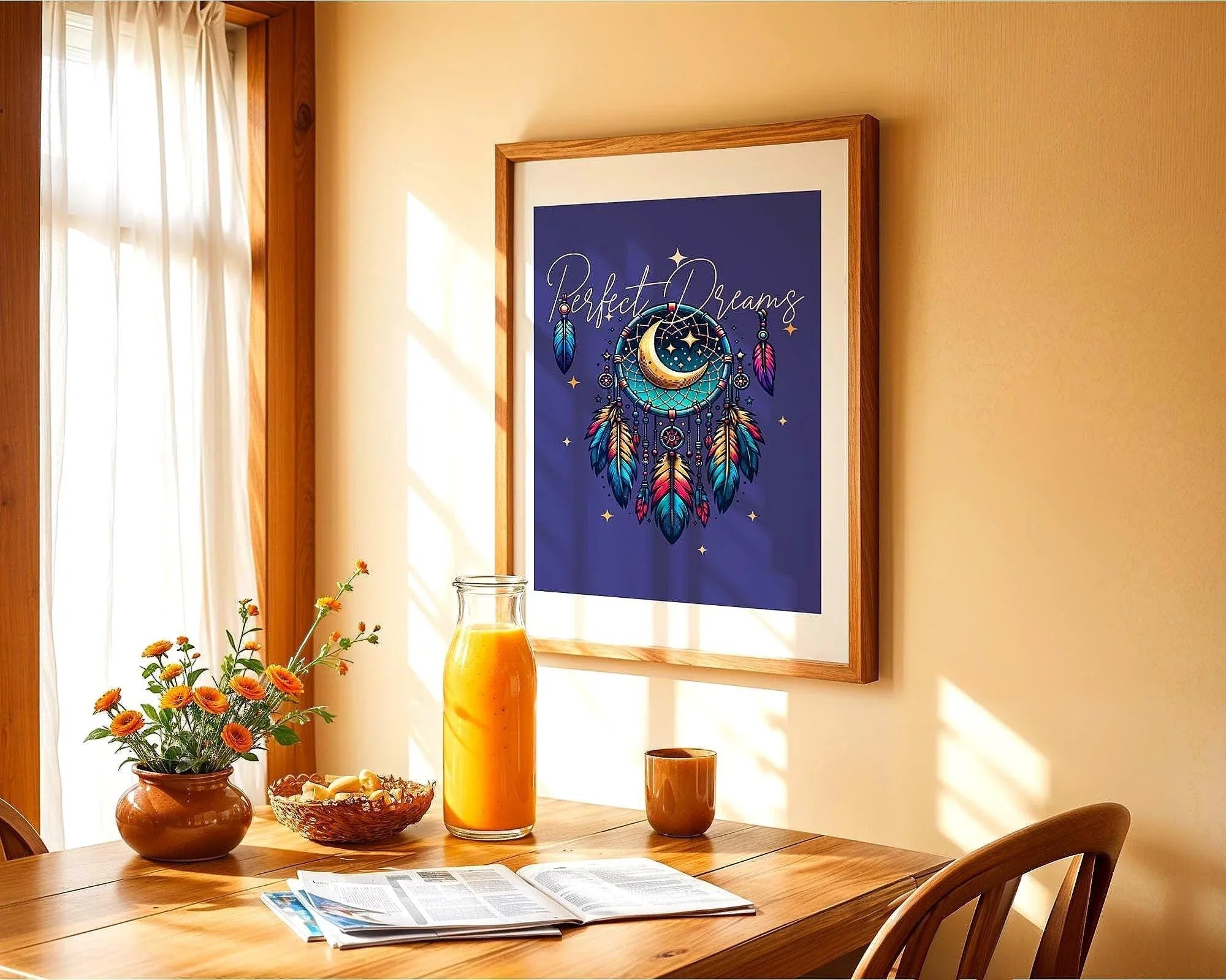 Poster attrape-rêves, art spirituel, affiche rêve, astrologie Essences Agape
