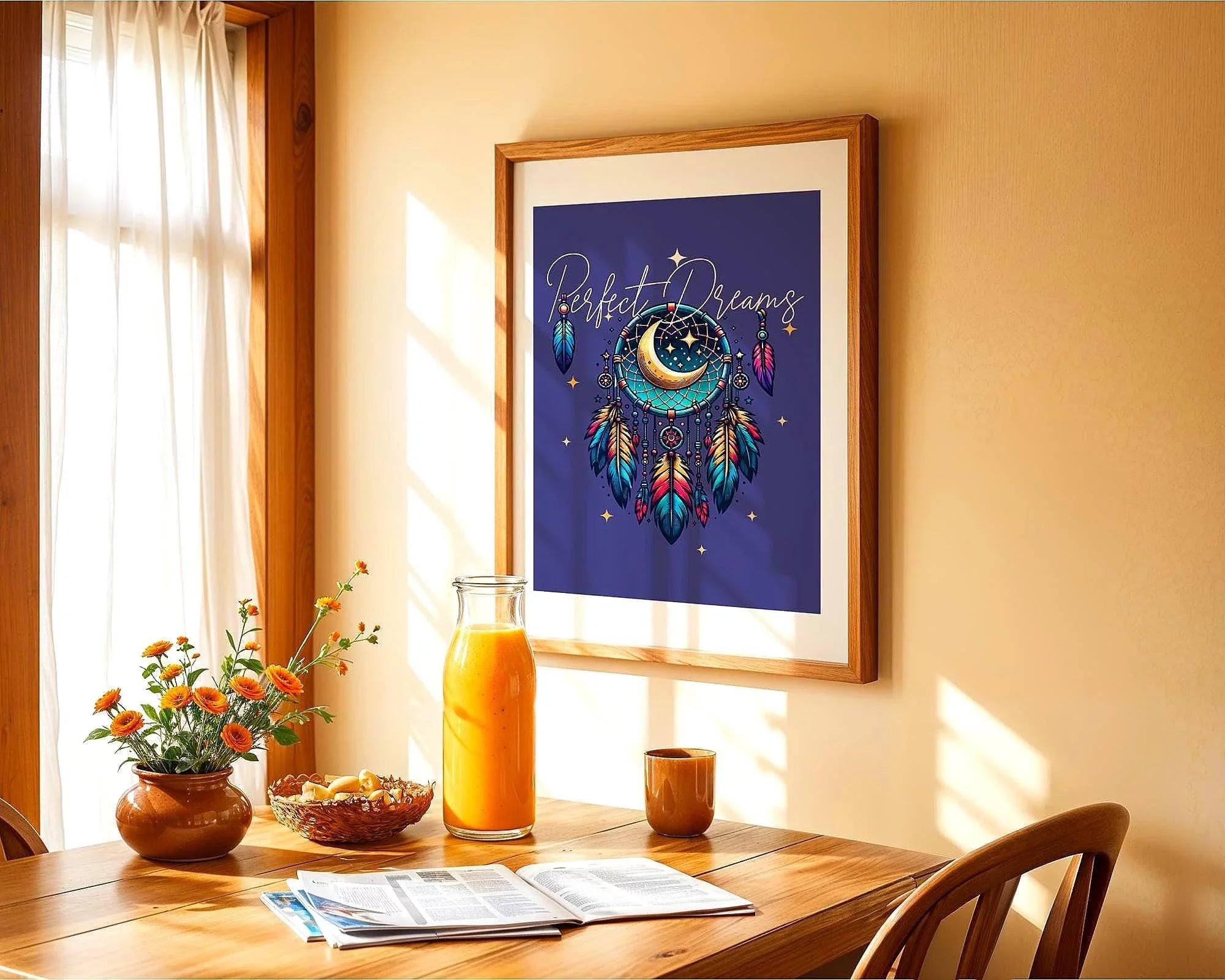 Poster attrape-rêves, art spirituel, affiche rêve, astrologie Essences Agape