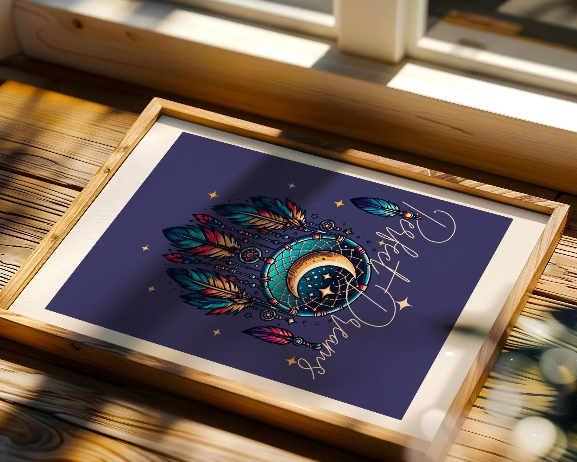 Poster attrape-rêves, art spirituel, affiche rêve, astrologie Essences Agape