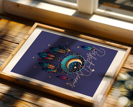 Poster attrape-rêves, art spirituel, affiche rêve, astrologie Essences Agape