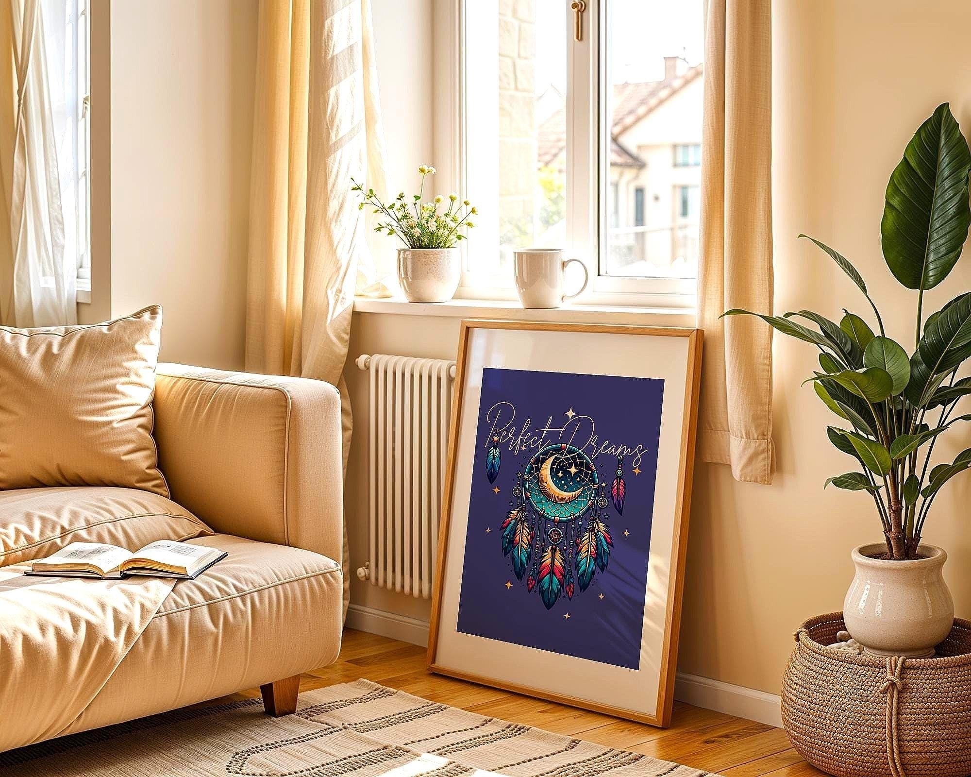 Poster attrape-rêves, art spirituel, affiche rêve, astrologie Essences Agape