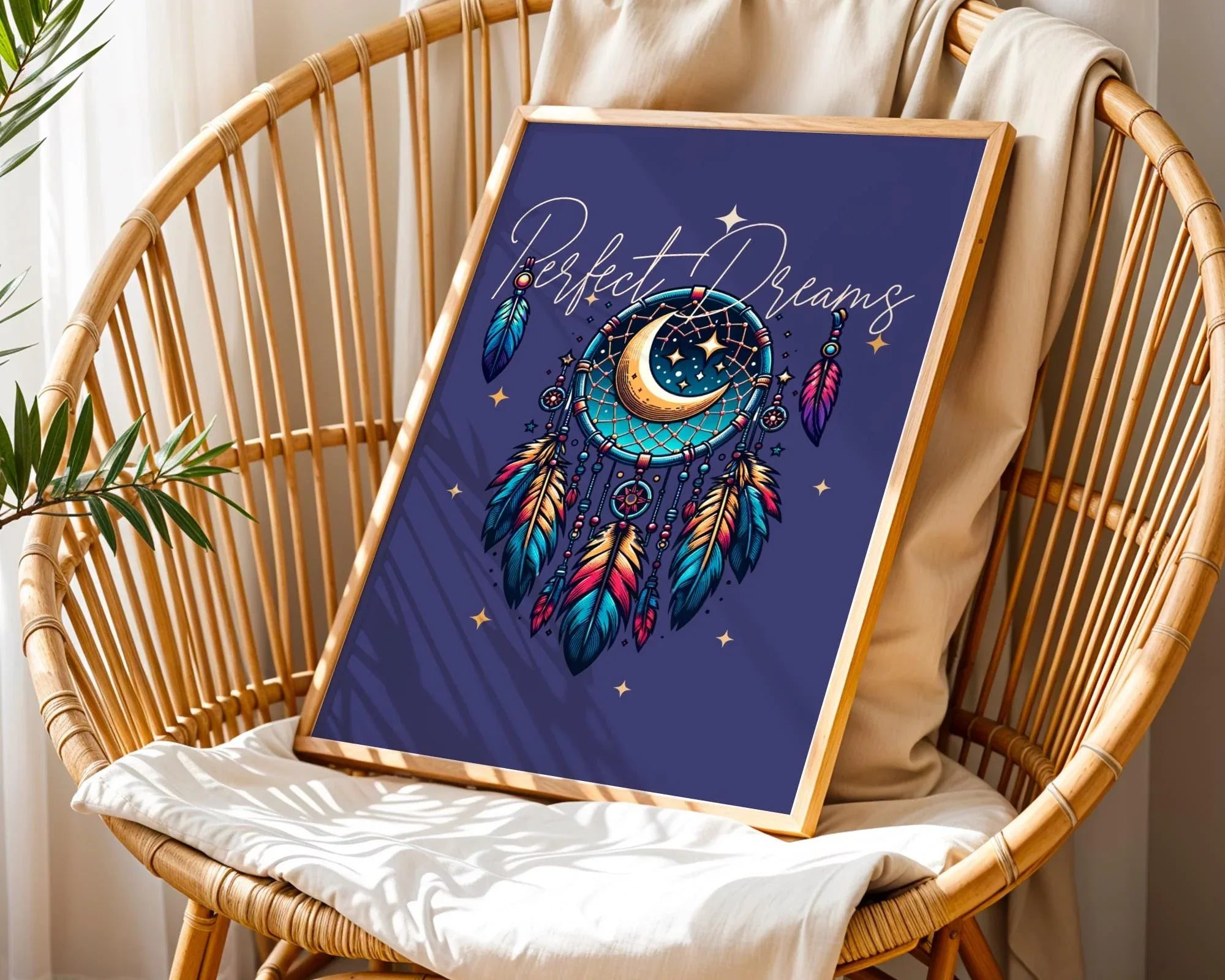 Poster attrape-rêves, art spirituel, affiche rêve, astrologie Essences Agape